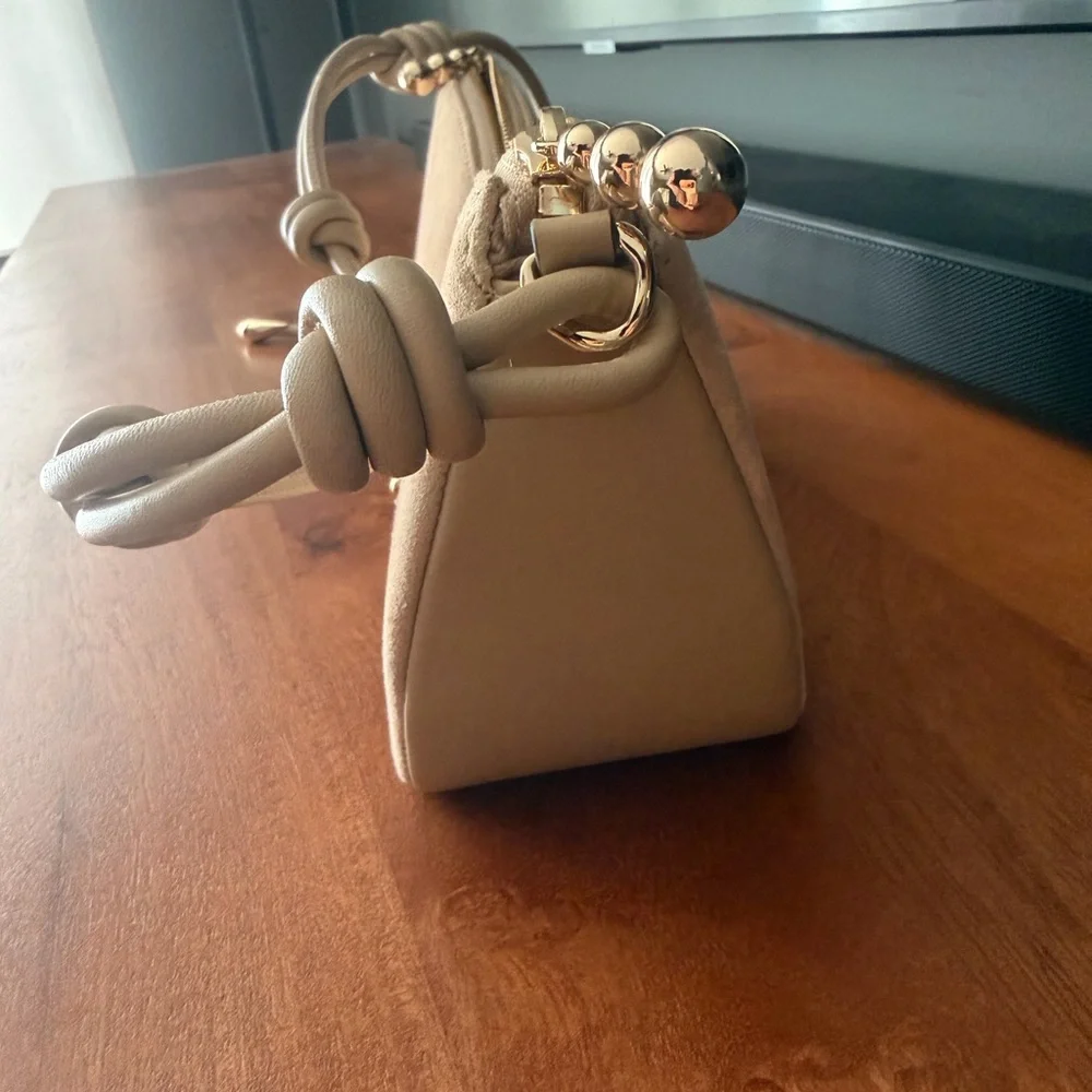 Cult Gaia Mercier Suede Shoulder Bag in Sand - Picture 6 of 10